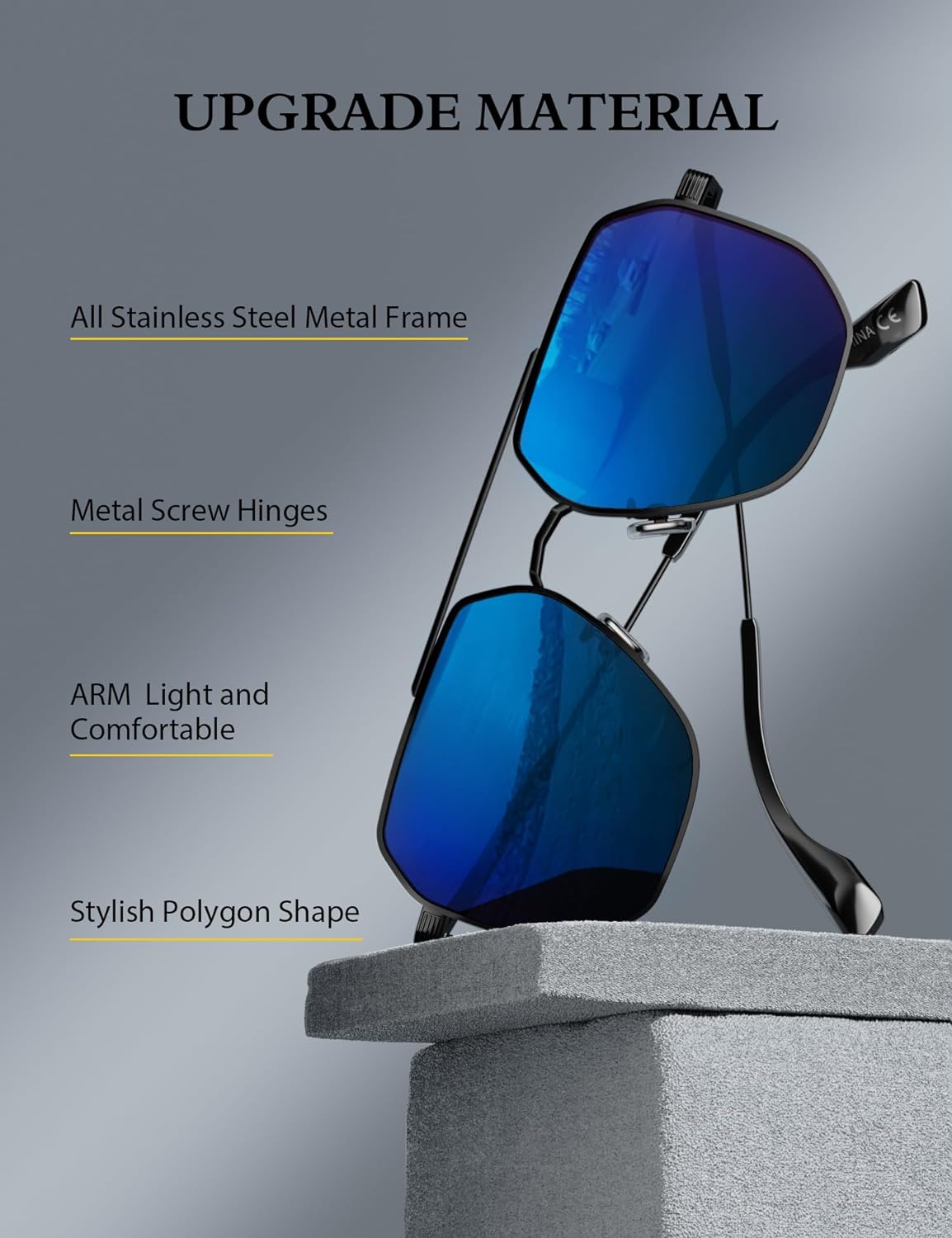 LUENX Aviator Sunglasses for Men Women Polarized - UV 400 Protection with case 60MM