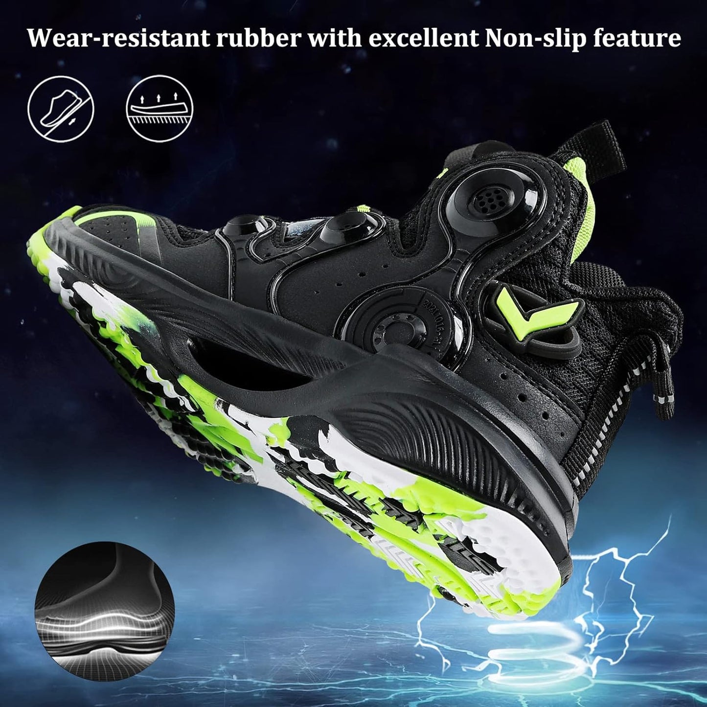 VITUOFLY Kids Basketball Shoes Boys Air Cushion Sneakers Girls Mid Top School Training Shoes Non-Slip Outdoor Sports Shoes Comfortable Boys Running Shoes Durable Little Kid/Big Kid