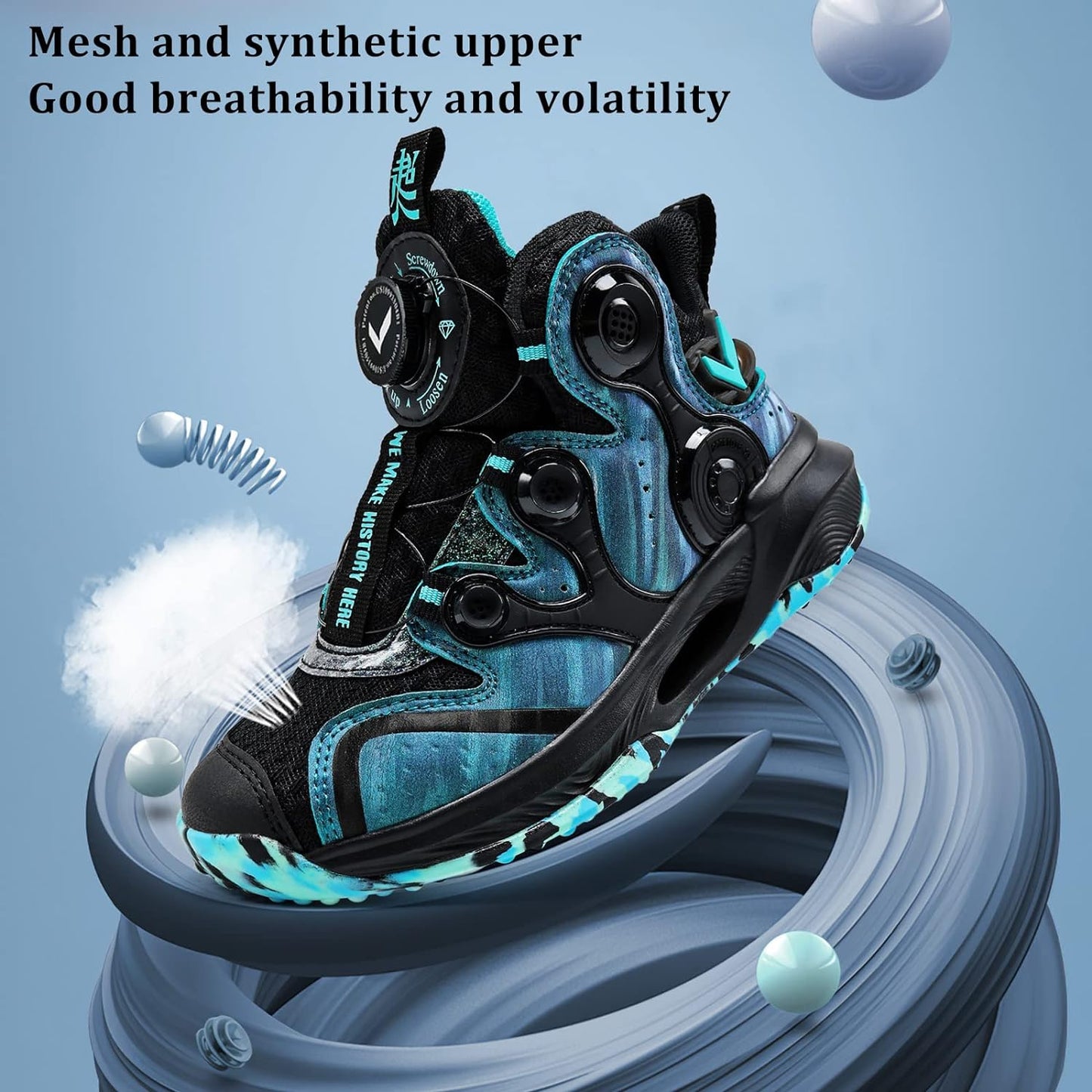 VITUOFLY Kids Basketball Shoes Boys Air Cushion Sneakers Girls Mid Top School Training Shoes Non-Slip Outdoor Sports Shoes Comfortable Boys Running Shoes Durable Little Kid/Big Kid