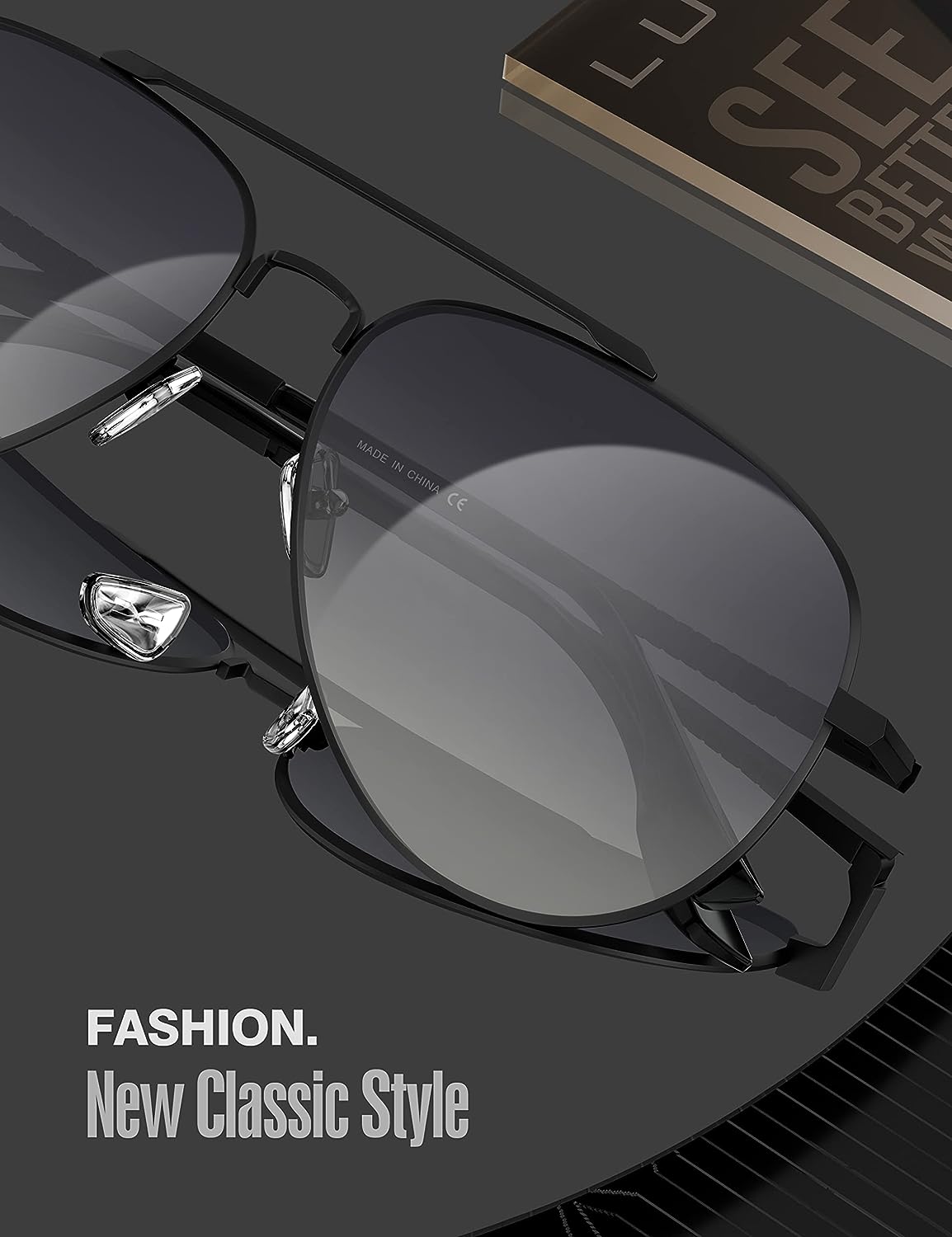 LUENX Aviator Sunglasses for Men Women Polarized - UV 400 Protection with case 60MM