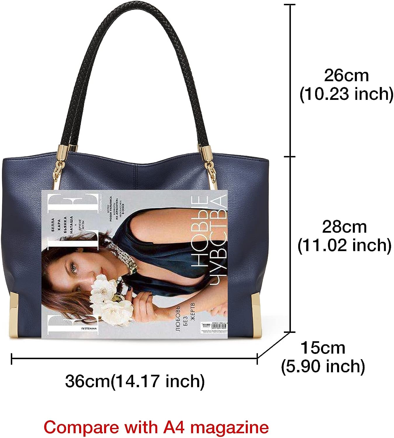 FOXLOVER Large Capacity Tote Handbags for Women, Genuine Leather Ladies Top-handle Bags Fashion Shoulder Bags Purses