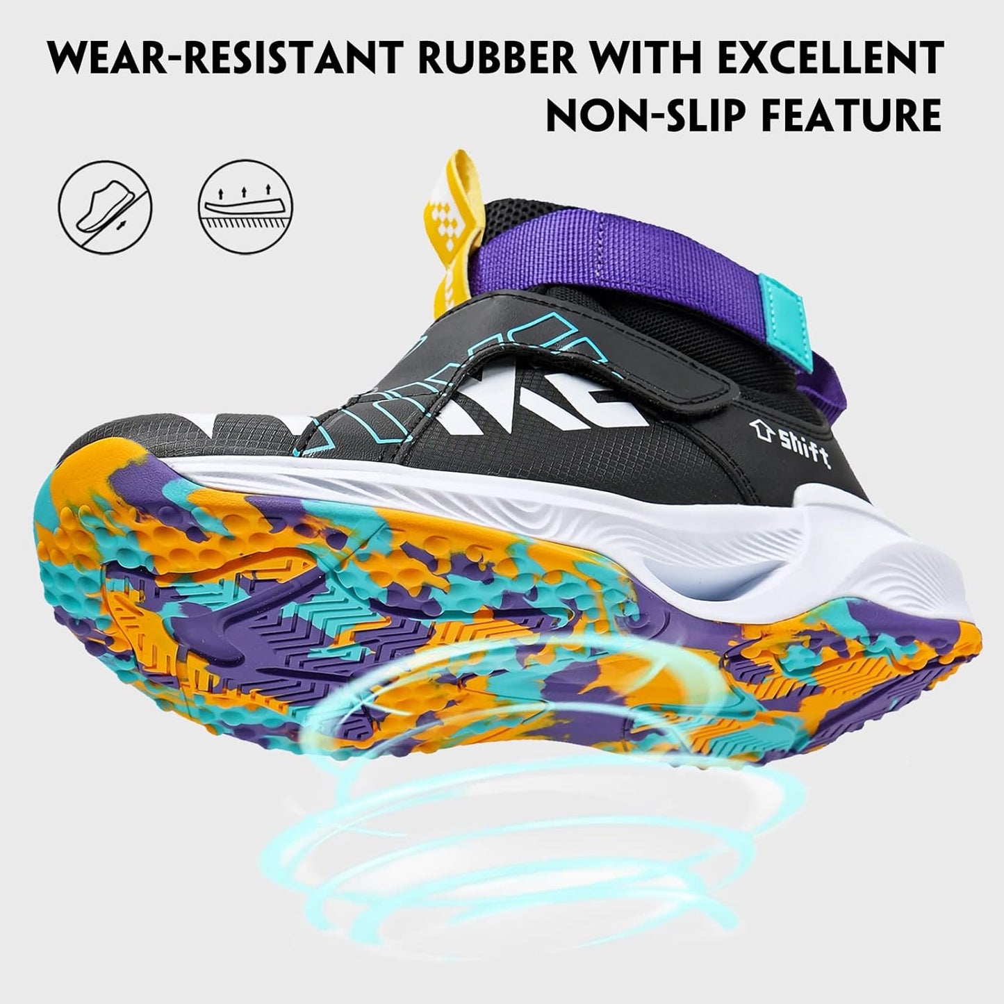VITUOFLY Kids Basketball Shoes Boys Air Cushion Sneakers Girls Mid Top School Training Shoes Non-Slip Outdoor Sports Shoes Comfortable Boys Running Shoes Durable Little Kid/Big Kid