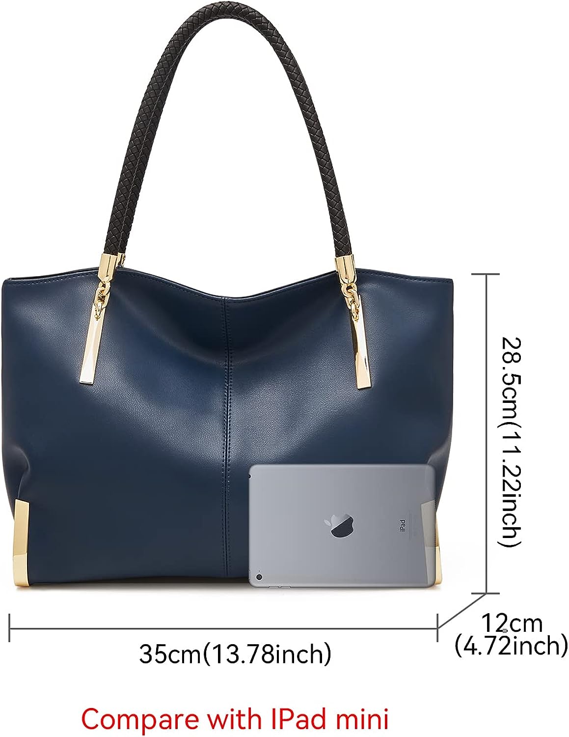 FOXLOVER Large Capacity Tote Handbags for Women, Genuine Leather Ladies Top-handle Bags Fashion Shoulder Bags Purses