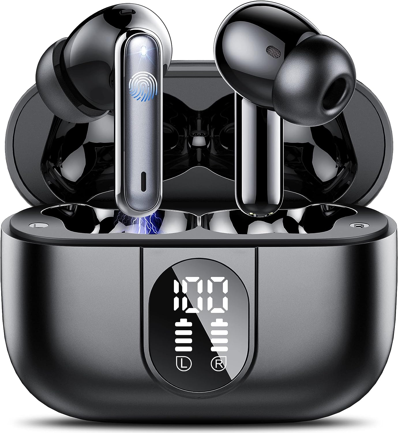 Wireless Earbuds, 2023 Bluetooth Headphones 5.3 HiFi Stereo Earphones, 40H Playtime in-Ear Earbud, Bluetooth Earbud with LED Power Display, IP7 Waterproof Earphones Sport Headset for Android iOS
