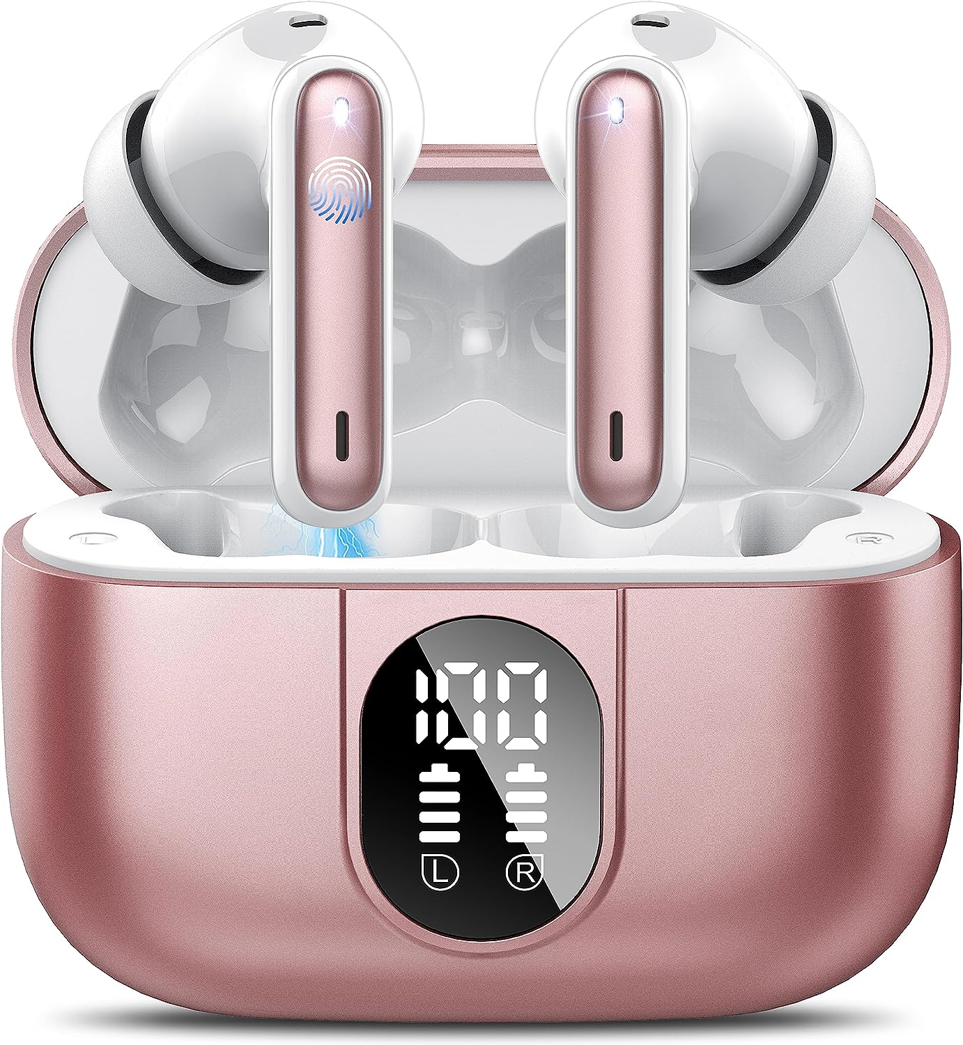 Wireless Earbuds, 2023 Bluetooth Headphones 5.3 HiFi Stereo Earphones, 40H Playtime in-Ear Earbud, Bluetooth Earbud with LED Power Display, IP7 Waterproof Earphones Sport Headset for Android iOS