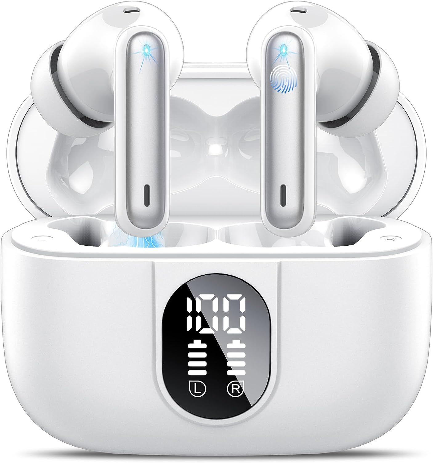 Wireless Earbuds, 2023 Bluetooth Headphones 5.3 HiFi Stereo Earphones, 40H Playtime in-Ear Earbud, Bluetooth Earbud with LED Power Display, IP7 Waterproof Earphones Sport Headset for Android iOS