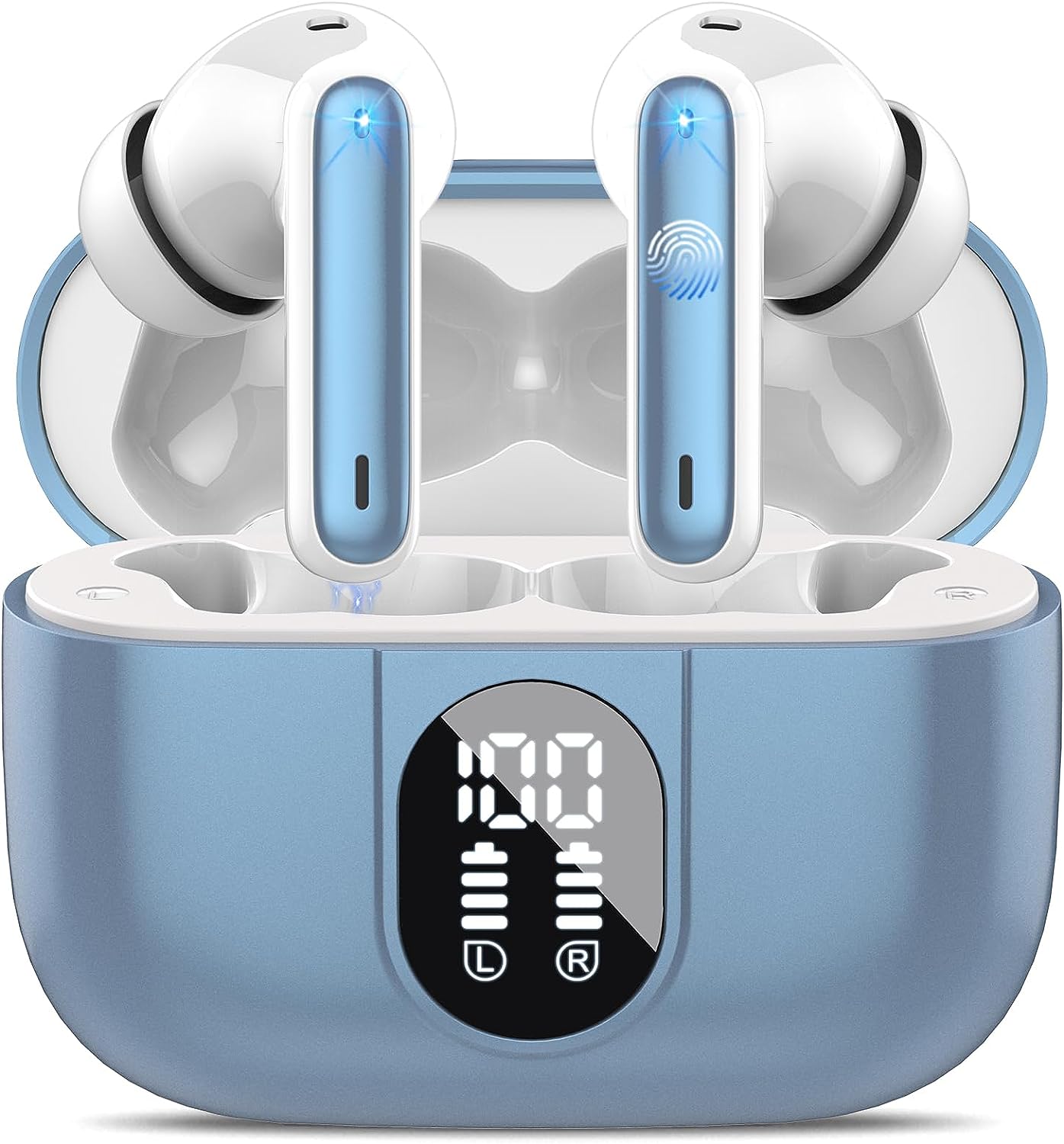 Wireless Earbuds, 2023 Bluetooth Headphones 5.3 HiFi Stereo Earphones, 40H Playtime in-Ear Earbud, Bluetooth Earbud with LED Power Display, IP7 Waterproof Earphones Sport Headset for Android iOS