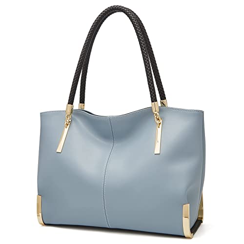 FOXLOVER Large Capacity Tote Handbags for Women, Genuine Leather Ladies Top-handle Bags Fashion Shoulder Bags Purses