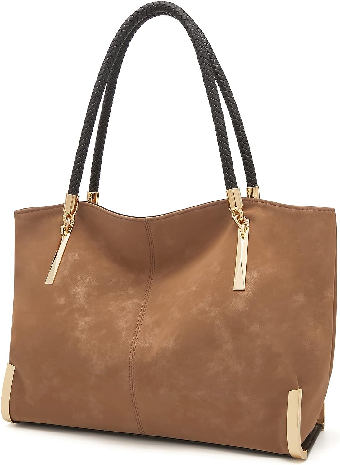 FOXLOVER Large Capacity Tote Handbags for Women, Genuine Leather Ladies Top-handle Bags Fashion Shoulder Bags Purses