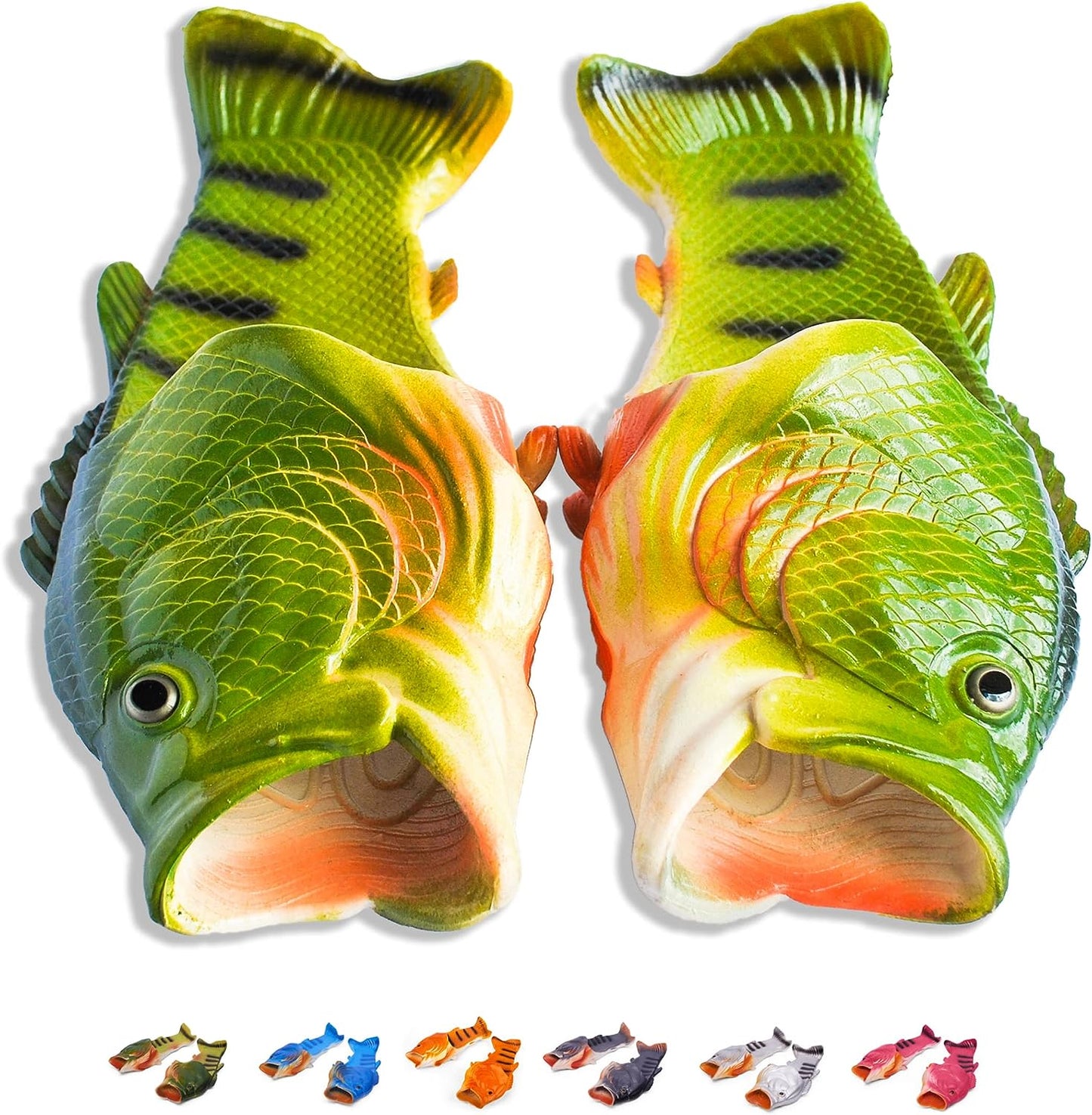 Coddies Fish Flip Flops | The Original Fish Slippers | Funny Gift, Unisex Sandals, Bass Slides, Pool, Beach & Shower Shoes | Men, Women & Kids