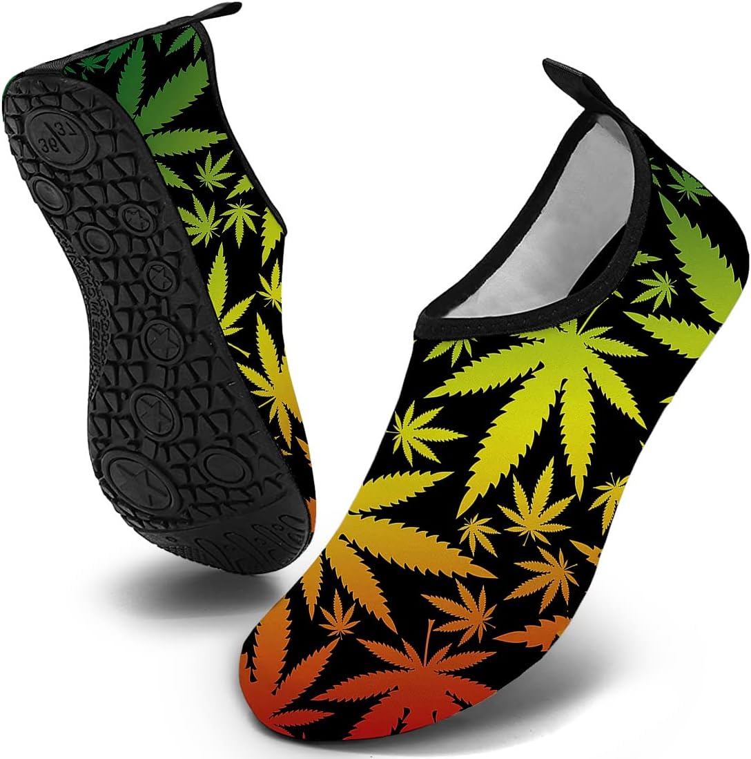 WEED WATER SHOES Water Shoes for Mens Womens Quick-Dry Aqua Socks Swim Beach Shoes for Outdoor Surfing Yoga