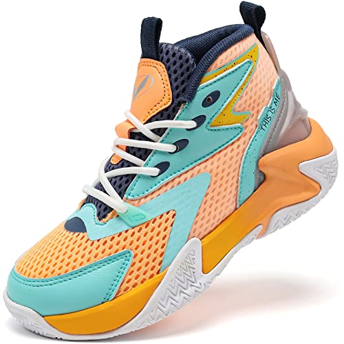 VITUOFLY Kids Basketball Shoes Boys Air Cushion Sneakers Girls Mid Top School Training Shoes Non-Slip Outdoor Sports Shoes Comfortable Boys Running Shoes Durable Little Kid/Big Kid