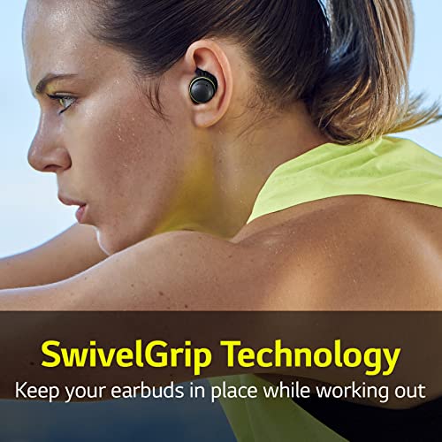 LG TONE Free True Wireless Bluetooth Sports Earbuds TF8 - with Uvnano Charging Case, IP67 Dust and Water Resistance, Black, Small
