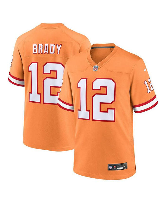 Men's Tom Brady Orange Tampa Bay Buccaneers Throwback Game Jersey
