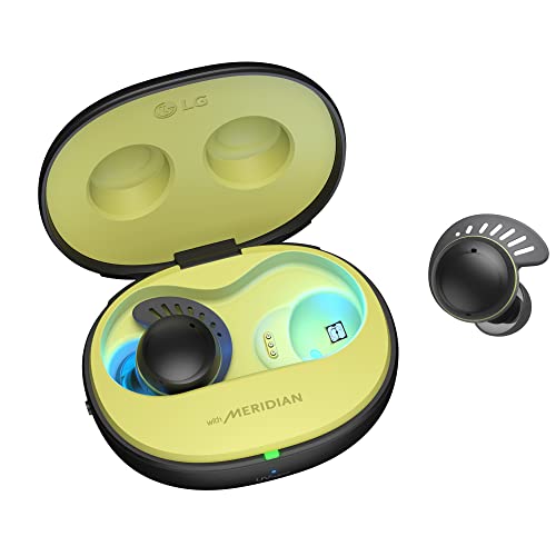 LG TONE Free True Wireless Bluetooth Sports Earbuds TF8 - with Uvnano Charging Case, IP67 Dust and Water Resistance, Black, Small