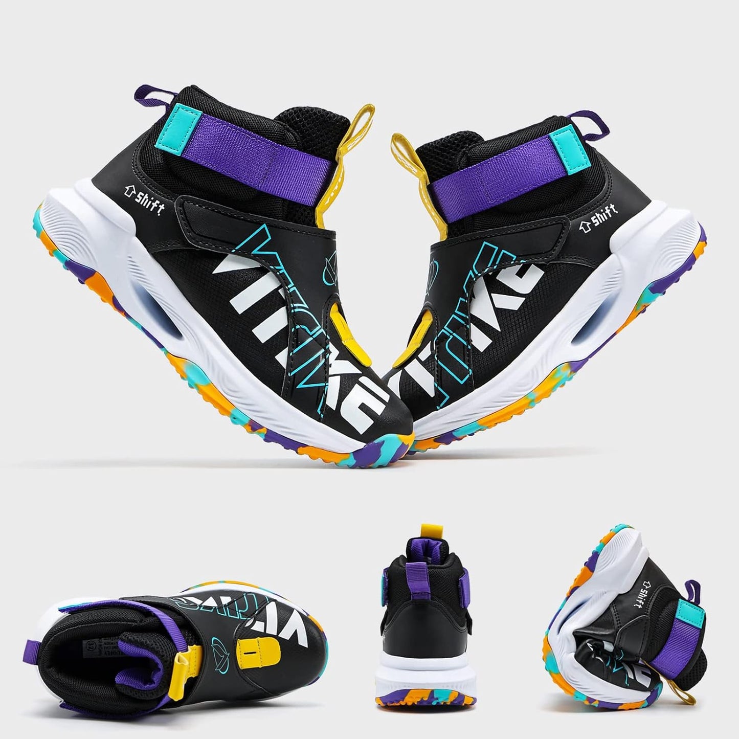 VITUOFLY Kids Basketball Shoes Boys Air Cushion Sneakers Girls Mid Top School Training Shoes Non-Slip Outdoor Sports Shoes Comfortable Boys Running Shoes Durable Little Kid/Big Kid