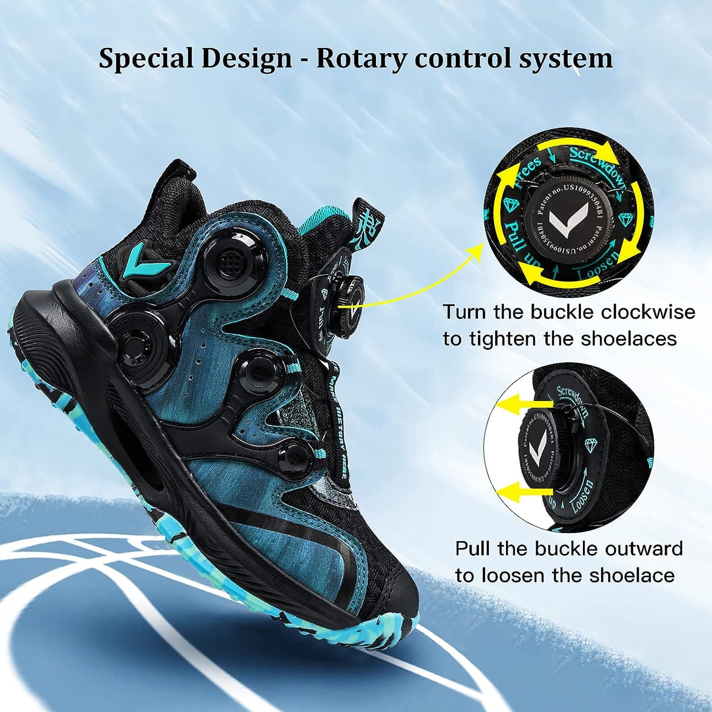 VITUOFLY Kids Basketball Shoes Boys Air Cushion Sneakers Girls Mid Top School Training Shoes Non-Slip Outdoor Sports Shoes Comfortable Boys Running Shoes Durable Little Kid/Big Kid