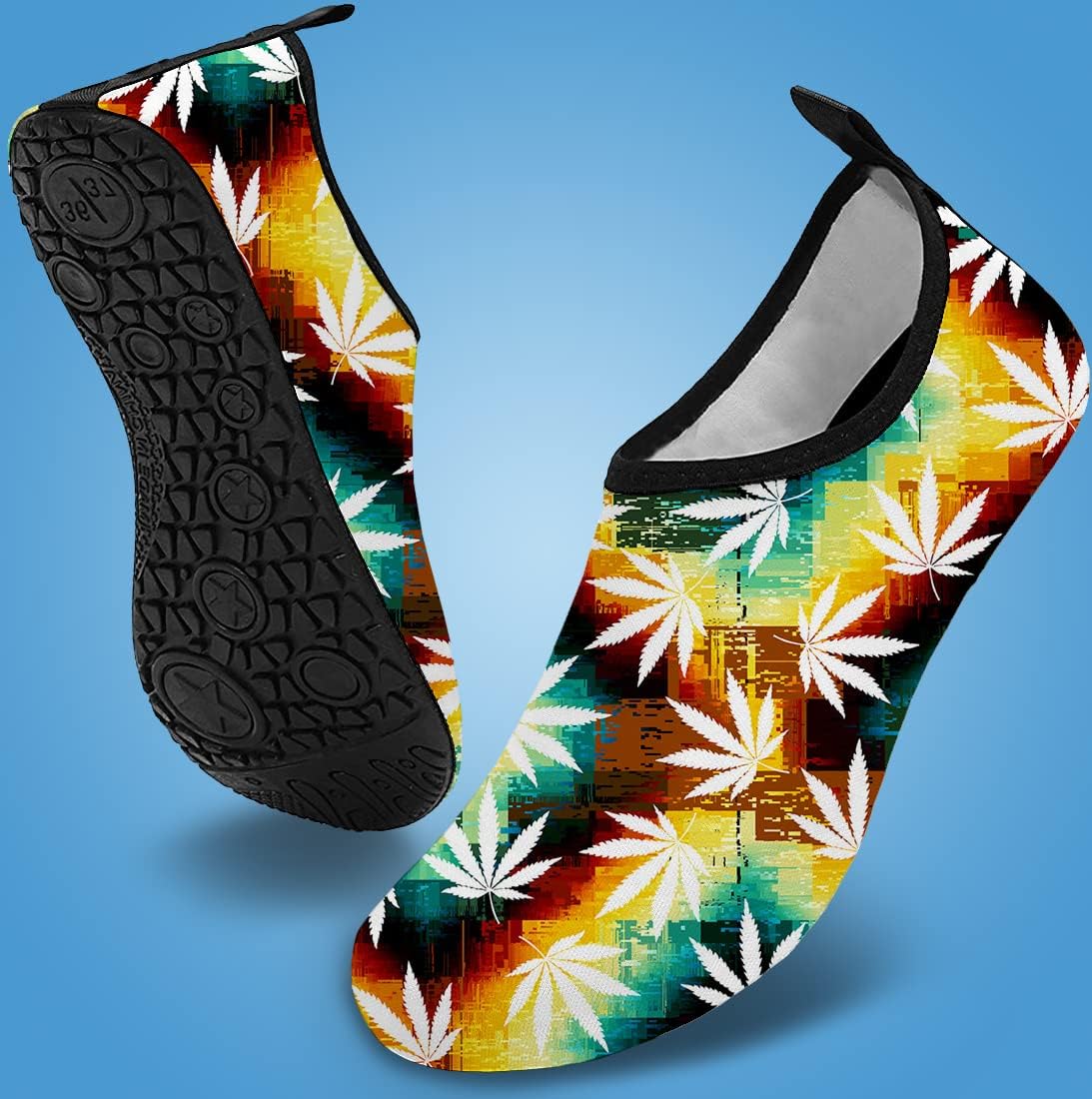 WEED WATER SHOES Water Shoes for Mens Womens Quick-Dry Aqua Socks Swim Beach Shoes for Outdoor Surfing Yoga