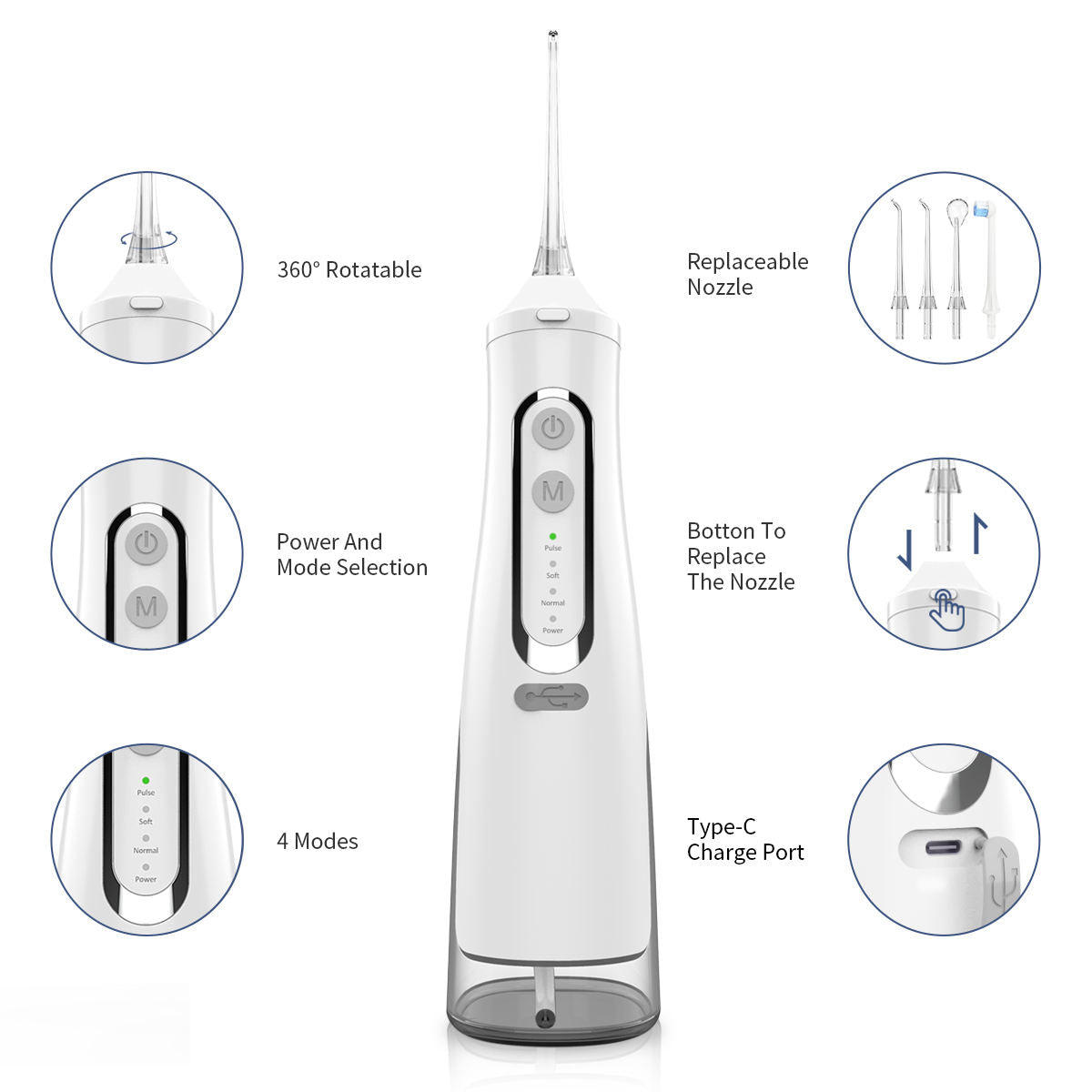 Oral Irrigator Cheap Wholesale IPX7 Waterproof Electric Teeth Whitening Equipment Home Travel Dental Floss Water FlosserPopular