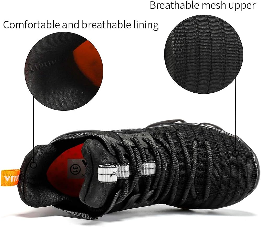 VITUOFLY Kids Basketball Shoes Boys Air Cushion Sneakers Girls Mid Top School Training Shoes Non-Slip Outdoor Sports Shoes Comfortable Boys Running Shoes Durable Little Kid/Big Kid
