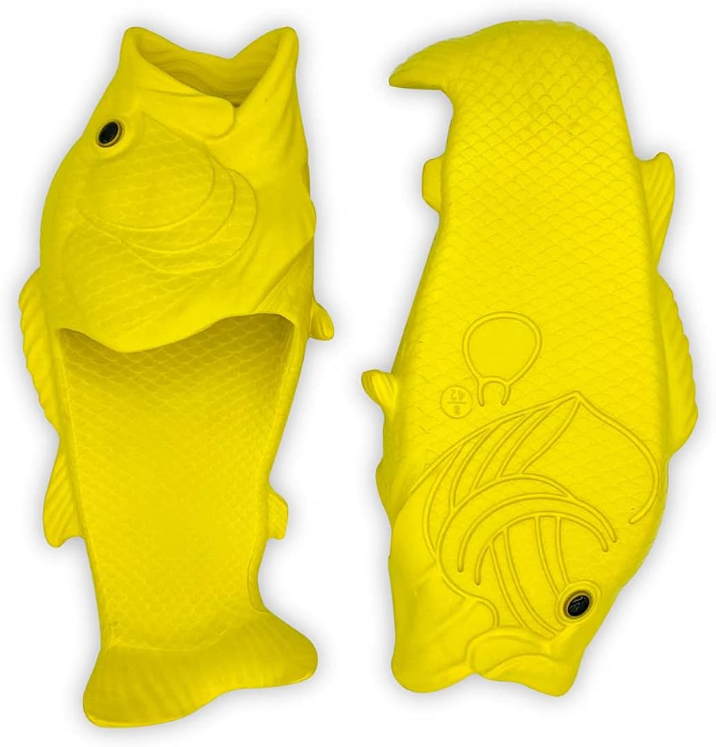 Coddies Fish Flip Flops | The Original Fish Slippers | Funny Gift, Unisex Sandals, Bass Slides, Pool, Beach & Shower Shoes | Men, Women & Kids