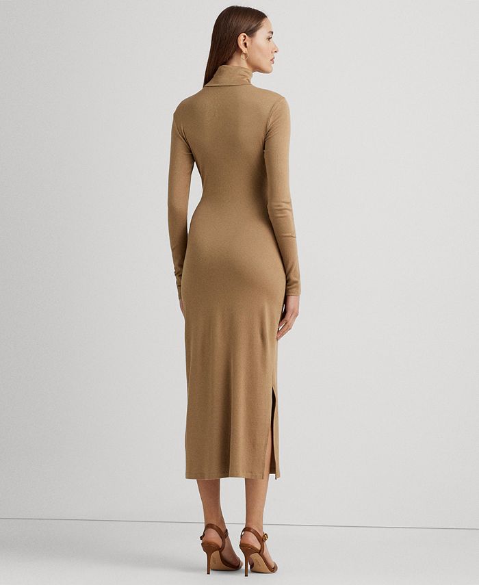 Women's Tie-Front Turtleneck Sweater Dress