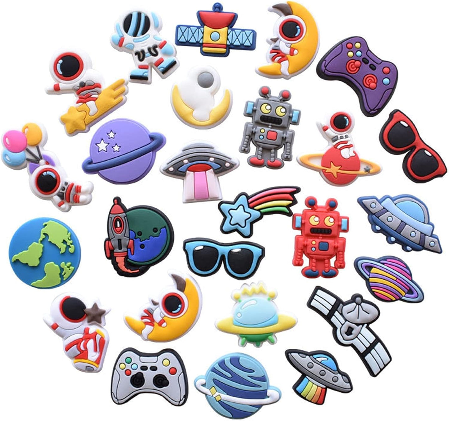JAEZZIY Shoes Charm Suitable for Teenager Kids Boys Girls Sandals Cute Decoration Cool Car Money Space