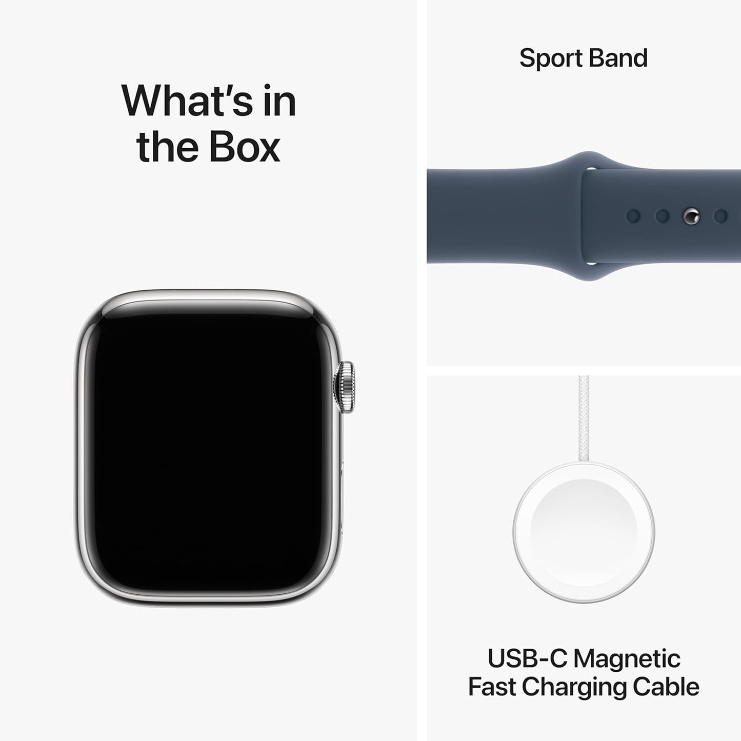 Apple Watch Series 9 [GPS + Cellular 41mm] Smartwatch with Gold Stainless Steel Case with Gold Sport Band S/M. Fitness Tracker, Blood Oxygen & ECG Apps, Always-On Retina Display