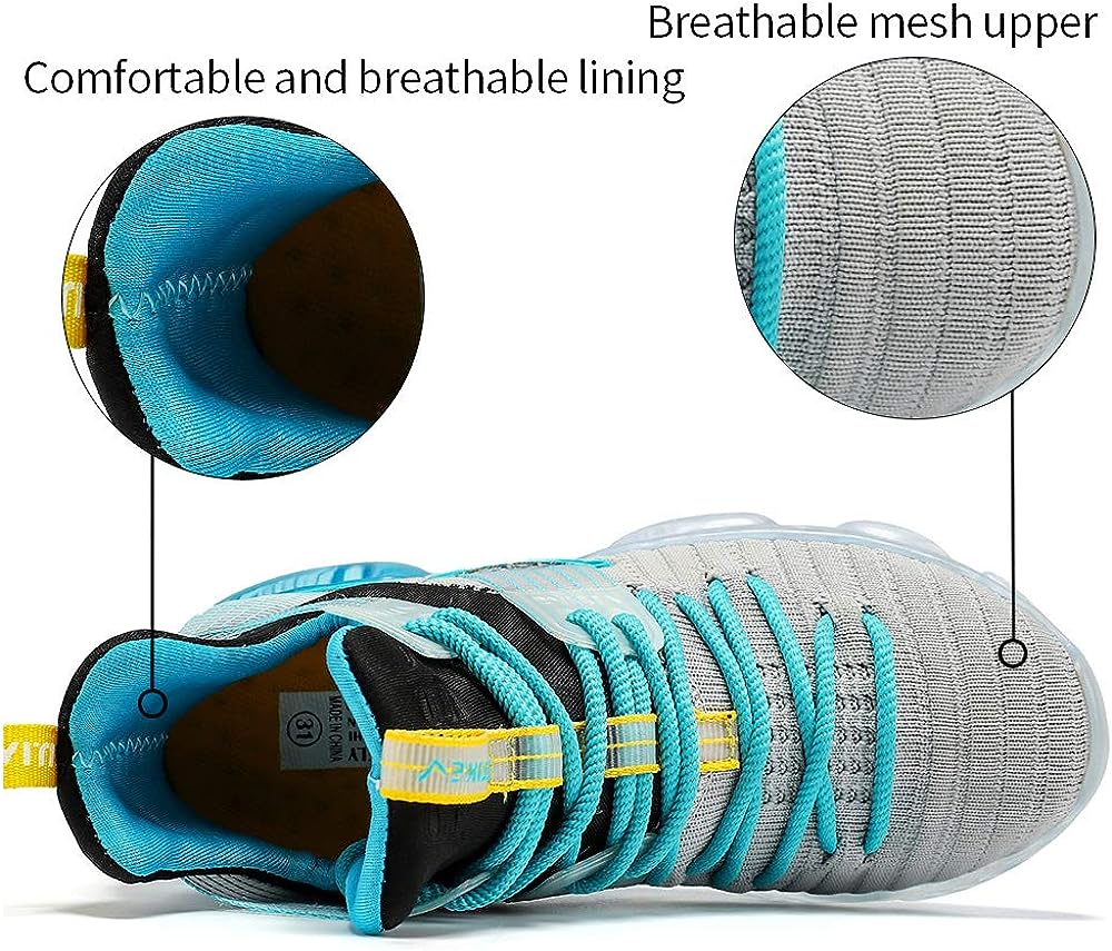 VITUOFLY Kids Basketball Shoes Boys Air Cushion Sneakers Girls Mid Top School Training Shoes Non-Slip Outdoor Sports Shoes Comfortable Boys Running Shoes Durable Little Kid/Big Kid