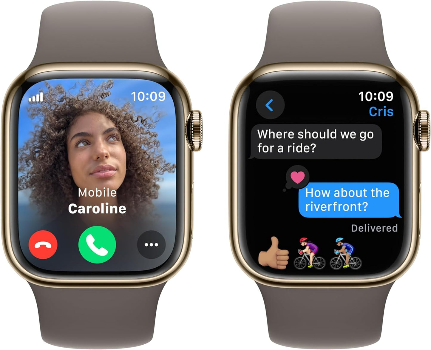 Apple Watch Series 9 [GPS + Cellular 41mm] Smartwatch with Gold Stainless Steel Case with Gold Sport Band S/M. Fitness Tracker, Blood Oxygen & ECG Apps, Always-On Retina Display