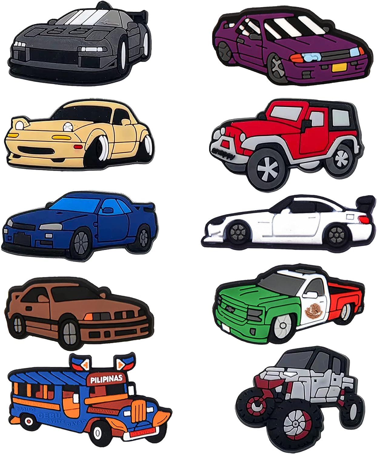 JAEZZIY Shoes Charm Suitable for Teenager Kids Boys Girls Sandals Cute Decoration Cool Car Money Space