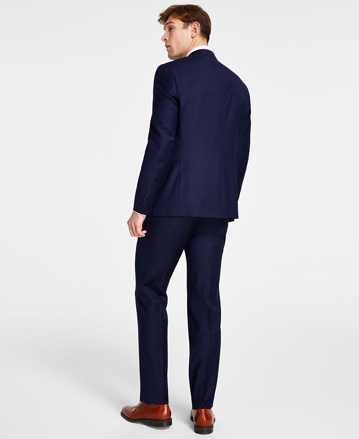 Men's Classic-Fit Wool Stretch Solid Vested Suit Separates