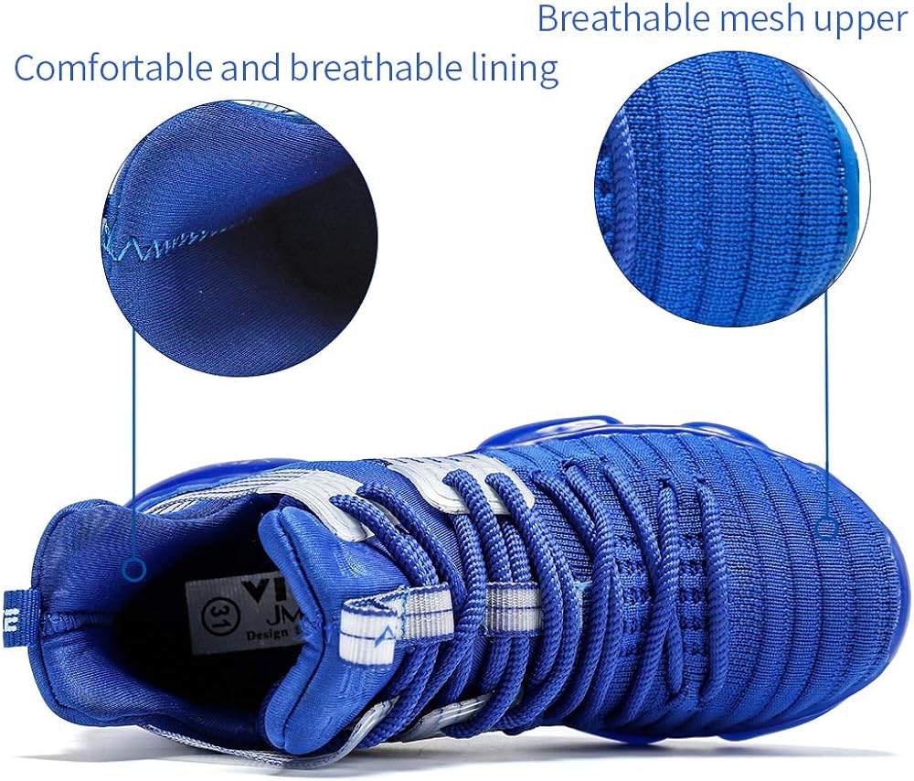VITUOFLY Kids Basketball Shoes Boys Air Cushion Sneakers Girls Mid Top School Training Shoes Non-Slip Outdoor Sports Shoes Comfortable Boys Running Shoes Durable Little Kid/Big Kid