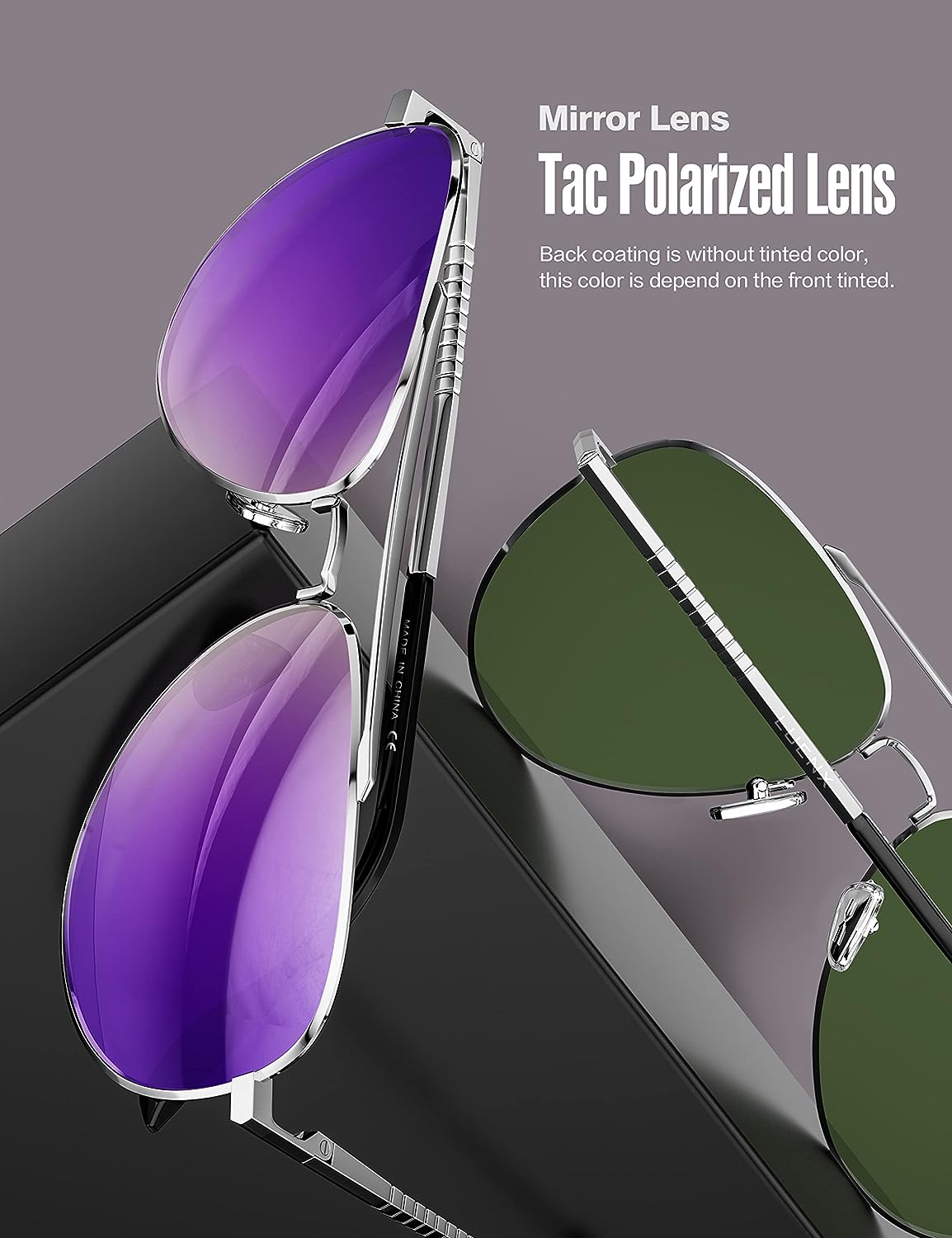LUENX Aviator Sunglasses for Men Women Polarized - UV 400 Protection with case 60MM