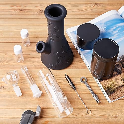 [7Piece] Coryamon 11.2inch Favorites Silicone and Glass Bing Bong Collectors Set Gift for Family [All in One]