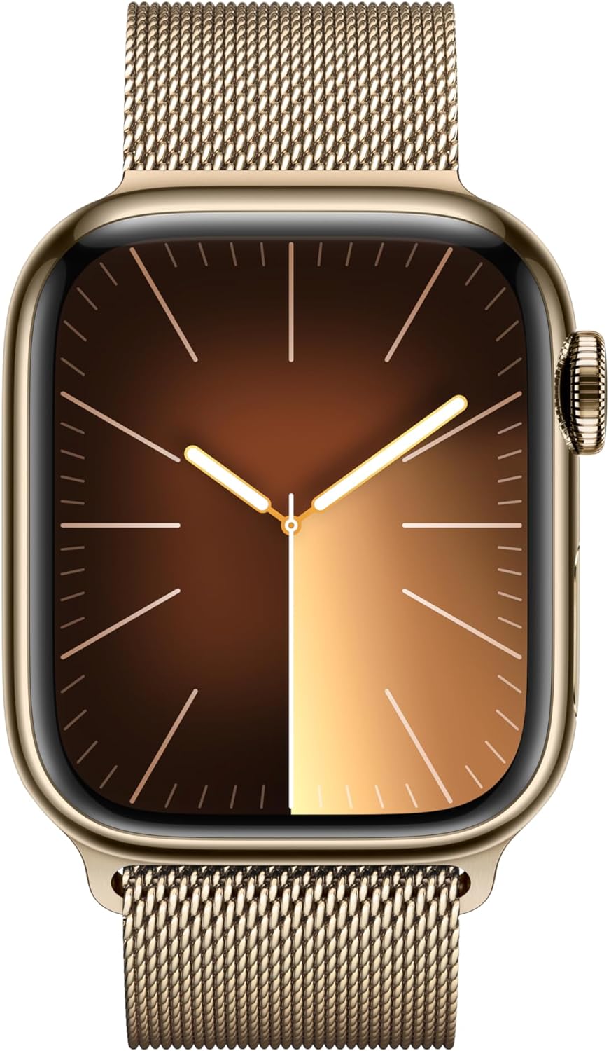 Apple Watch Series 9 [GPS + Cellular 41mm] Smartwatch with Gold Stainless Steel Case with Gold Sport Band S/M. Fitness Tracker, Blood Oxygen & ECG Apps, Always-On Retina Display