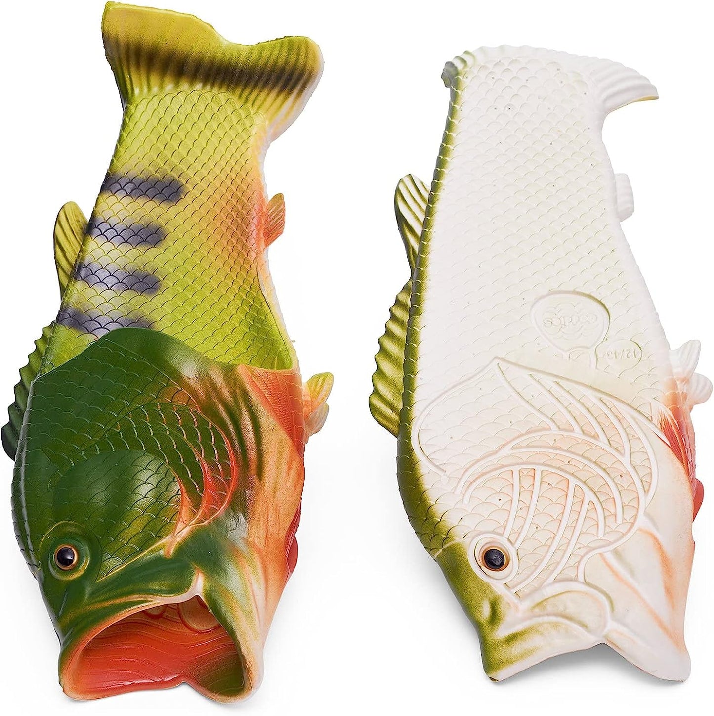 Coddies Fish Flip Flops | The Original Fish Slippers | Funny Gift, Unisex Sandals, Bass Slides, Pool, Beach & Shower Shoes | Men, Women & Kids