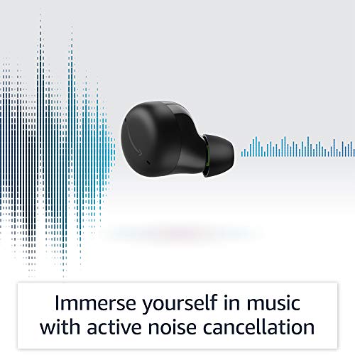 Echo Buds with Active Noise Cancellation (2021 release, 2nd gen) | Wired charging case | Black