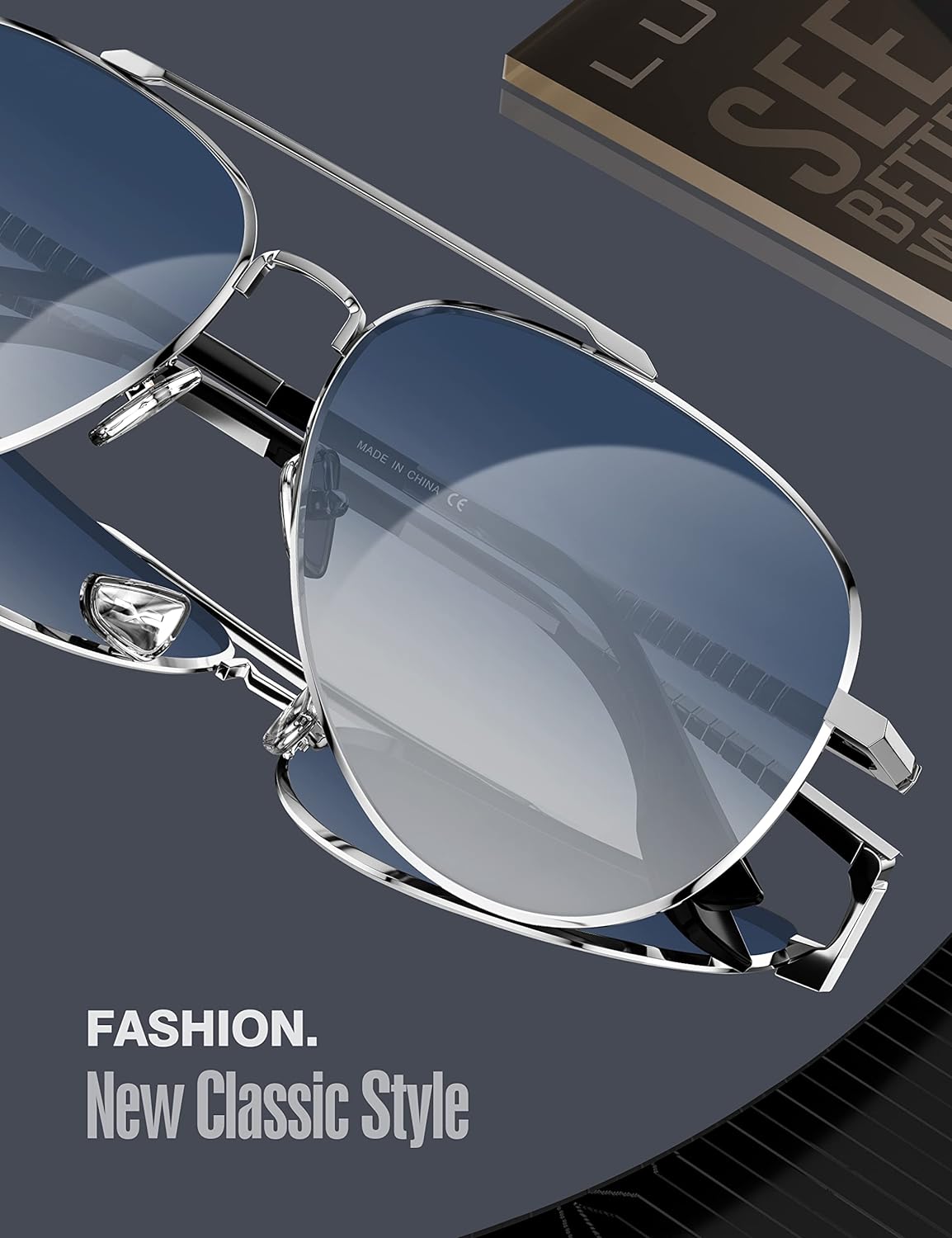 LUENX Aviator Sunglasses for Men Women Polarized - UV 400 Protection with case 60MM