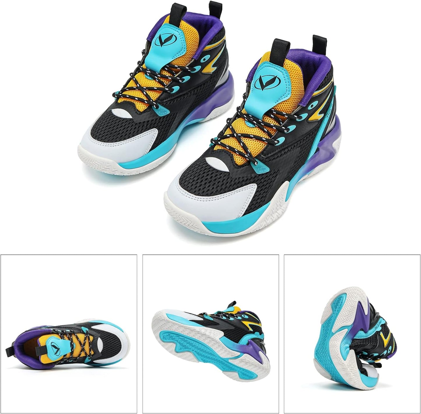 VITUOFLY Kids Basketball Shoes Boys Air Cushion Sneakers Girls Mid Top School Training Shoes Non-Slip Outdoor Sports Shoes Comfortable Boys Running Shoes Durable Little Kid/Big Kid