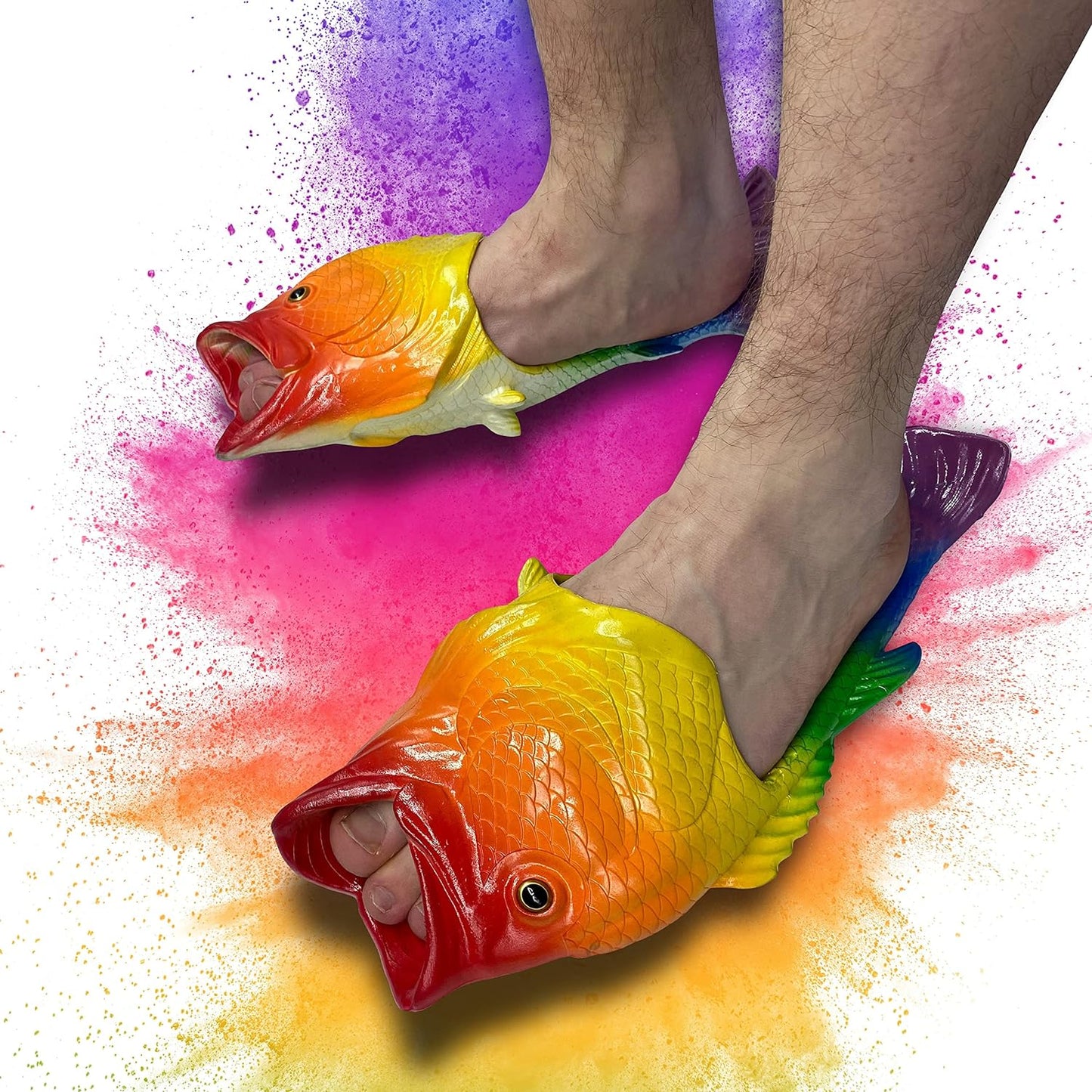 Coddies Fish Flip Flops | The Original Fish Slippers | Funny Gift, Unisex Sandals, Bass Slides, Pool, Beach & Shower Shoes | Men, Women & Kids