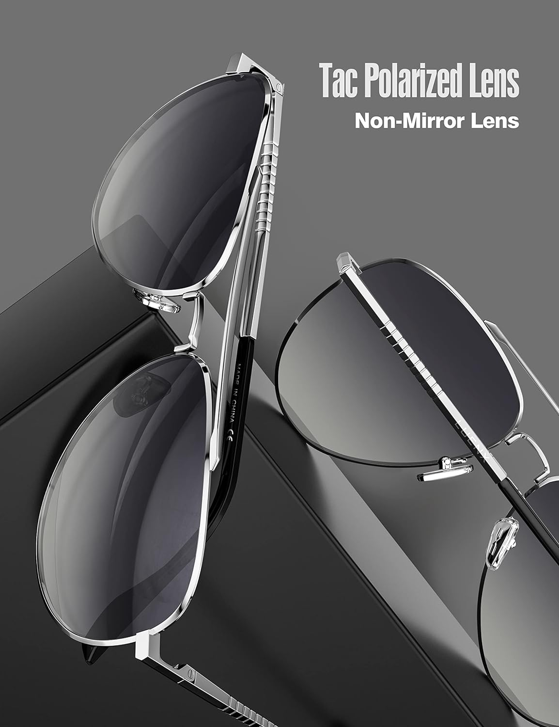 LUENX Aviator Sunglasses for Men Women Polarized - UV 400 Protection with case 60MM
