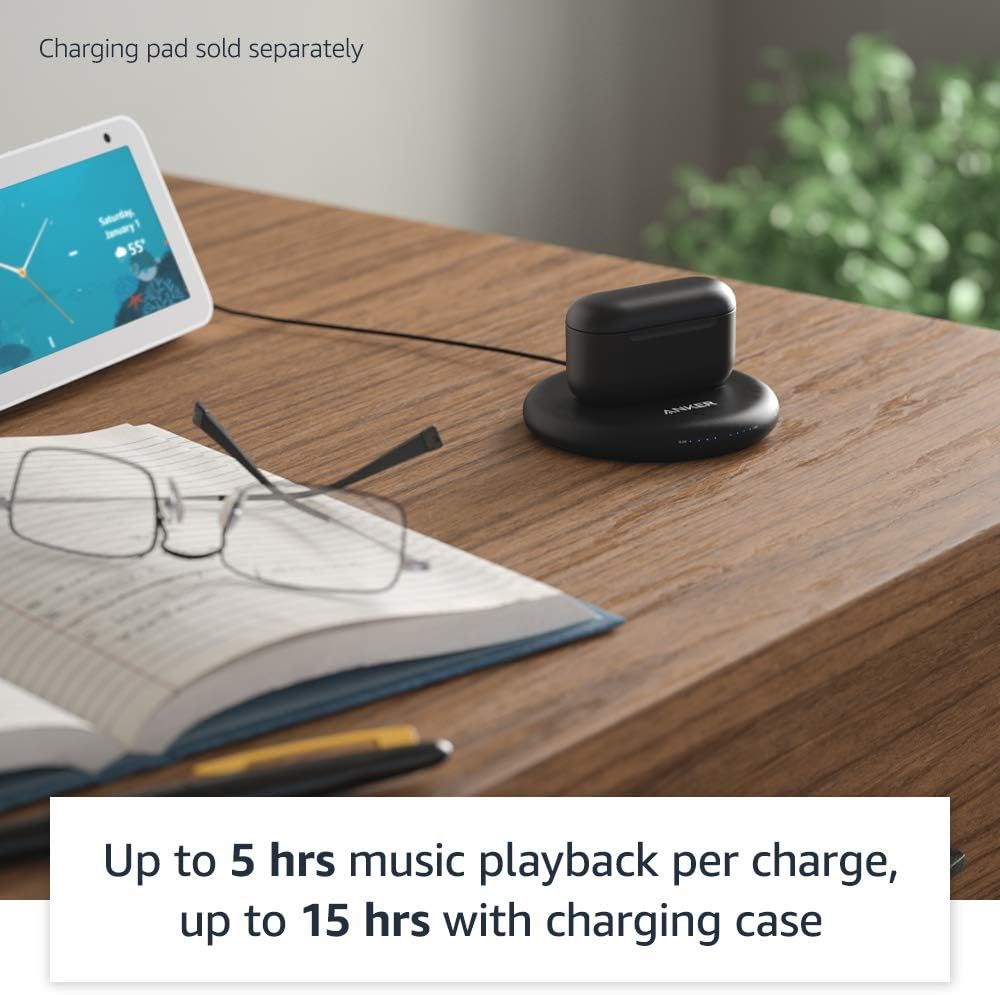 Echo Buds with Active Noise Cancellation (2021 release, 2nd gen) | Wired charging case | Black