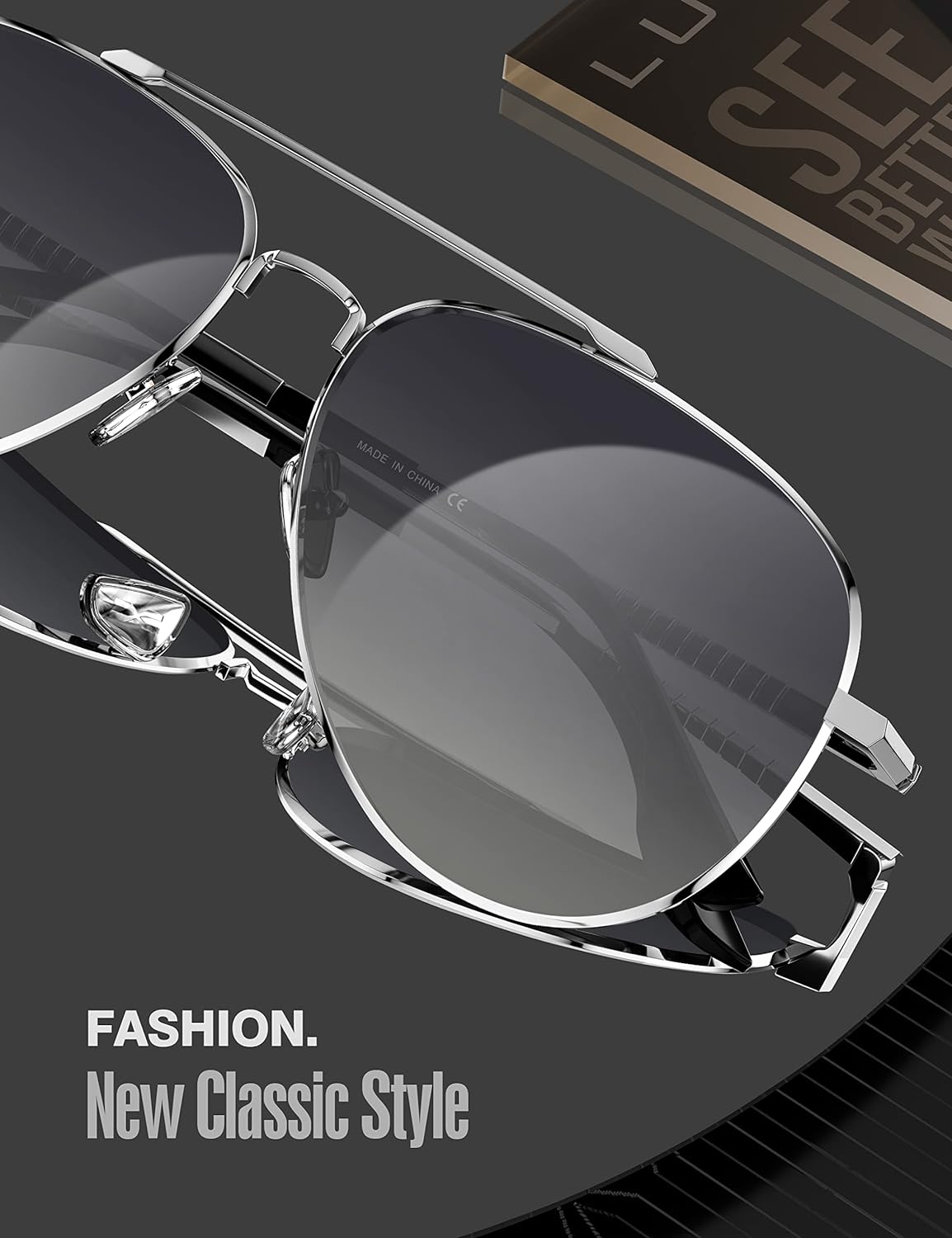 LUENX Aviator Sunglasses for Men Women Polarized - UV 400 Protection with case 60MM