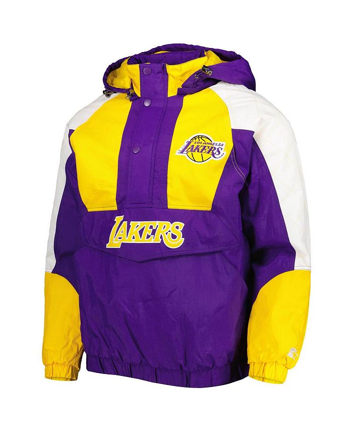 Men's Purple Los Angeles Lakers Body Check Raglan Hoodie Half-Zip Jacket