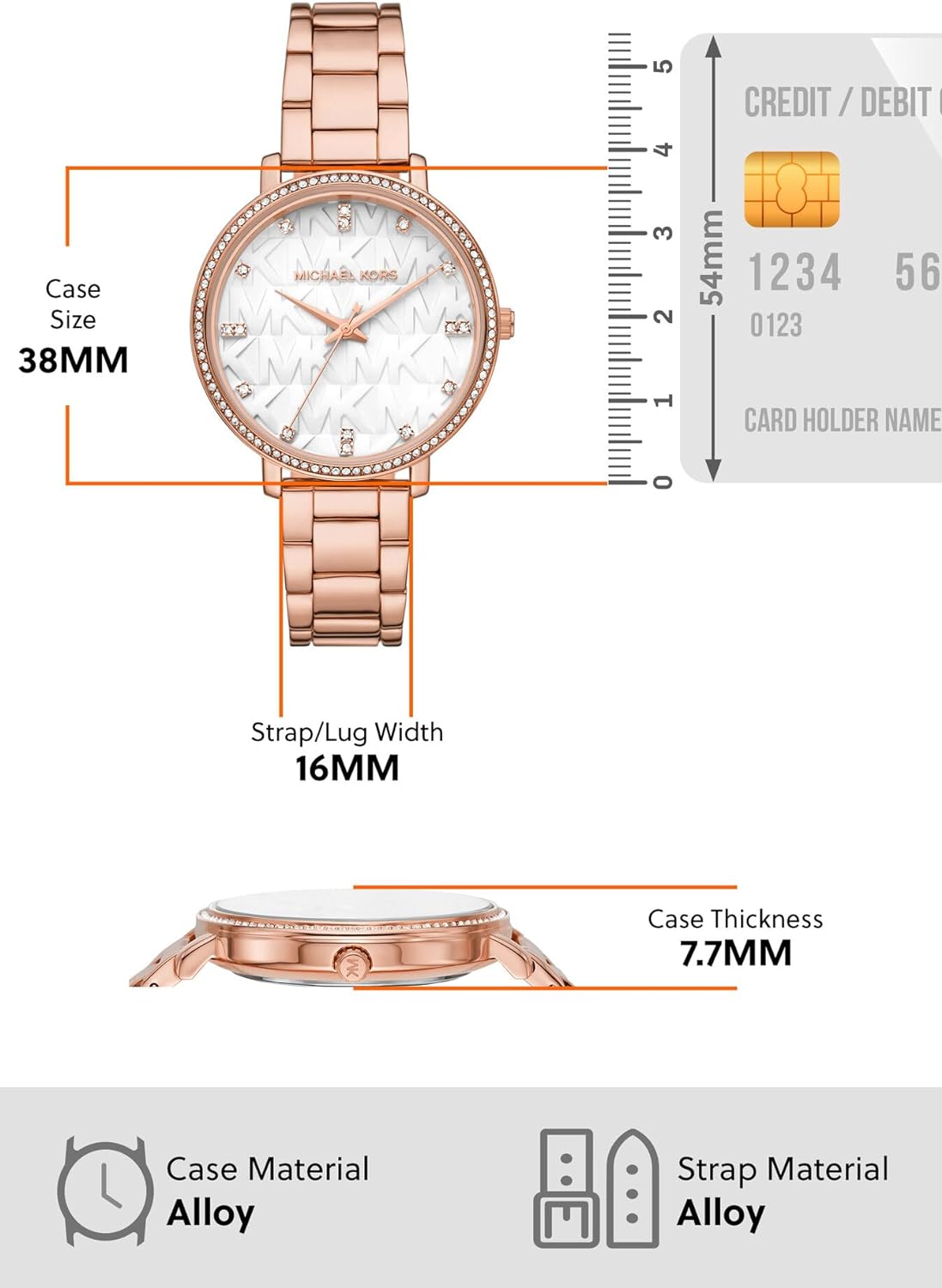 Michael Kors Pyper Women's Watch, Stainless Steel Watch for Women with Steel, Leather, or Silicone Band