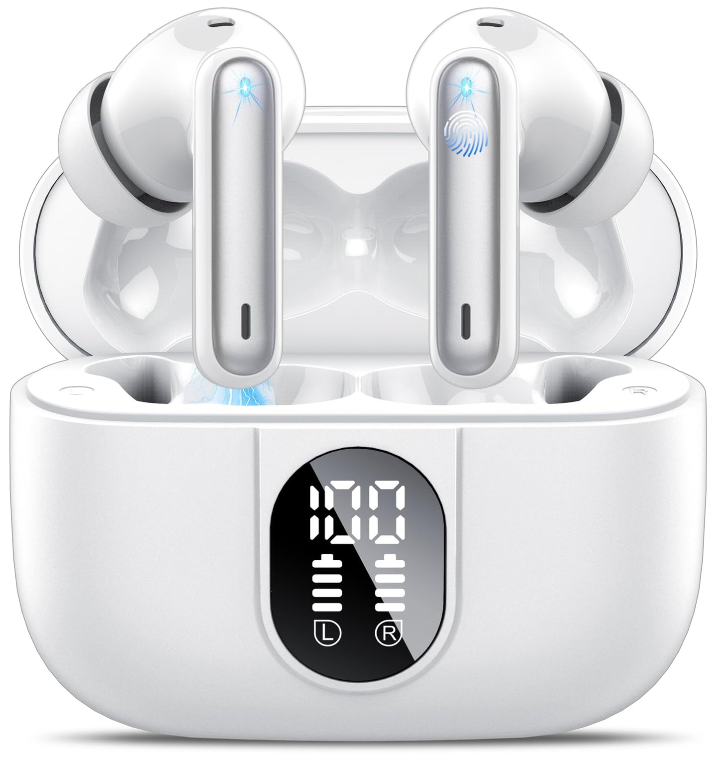 Wireless Earbuds, 2023 Bluetooth Headphones 5.3 HiFi Stereo Earphones, 40H Playtime in-Ear Earbud, Bluetooth Earbud with LED Power Display, IP7 Waterproof Earphones Sport Headset for Android iOS