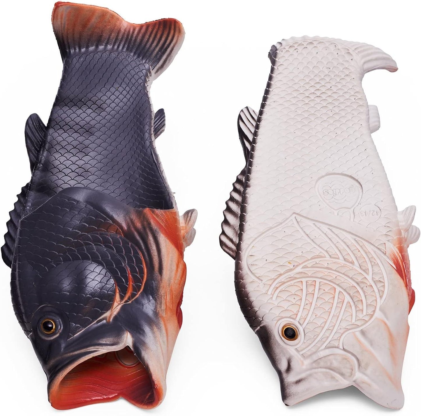 Coddies Fish Flip Flops | The Original Fish Slippers | Funny Gift, Unisex Sandals, Bass Slides, Pool, Beach & Shower Shoes | Men, Women & Kids