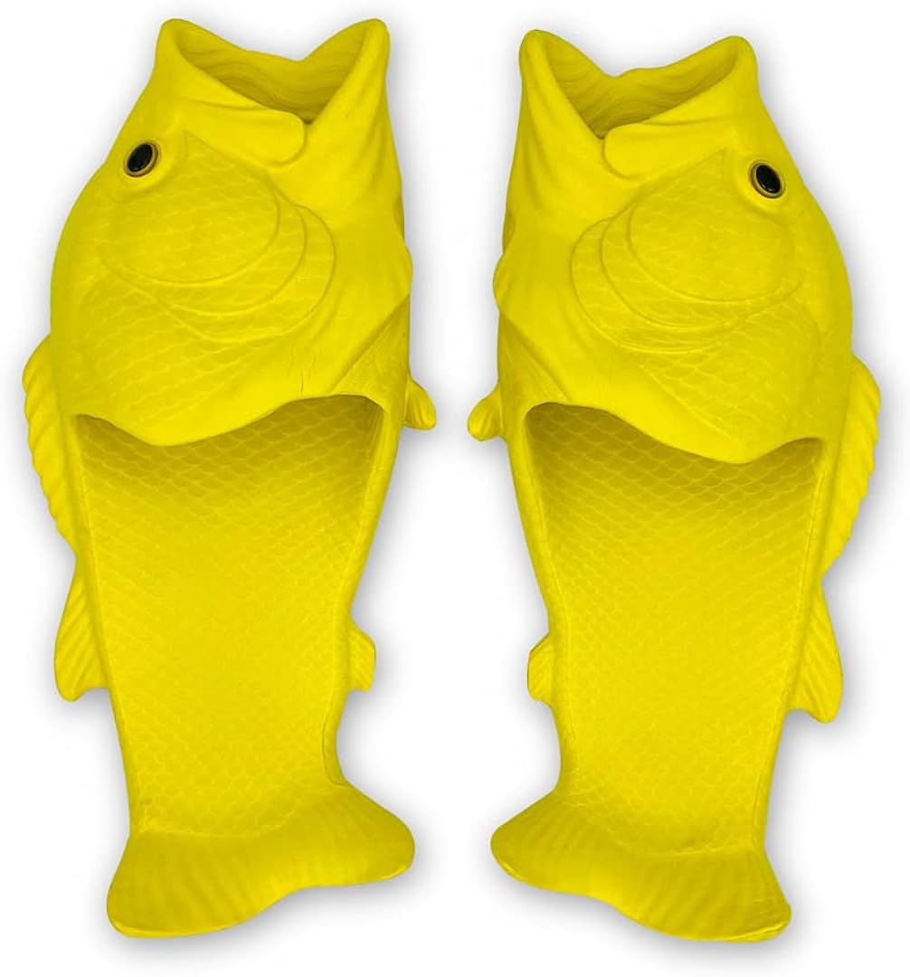 Coddies Fish Flip Flops | The Original Fish Slippers | Funny Gift, Unisex Sandals, Bass Slides, Pool, Beach & Shower Shoes | Men, Women & Kids