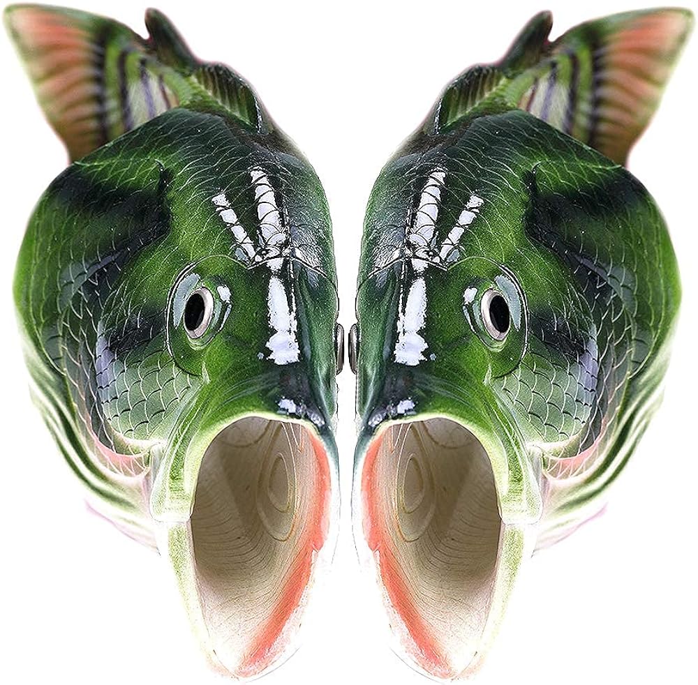 Unisex Fish Slippers, bass Sandals, Animal Slippers Animal Fish Slippers,